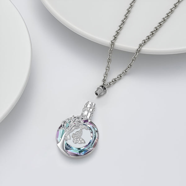 Circle Butterfly & Tree‑of‑Life Keepsake Necklace