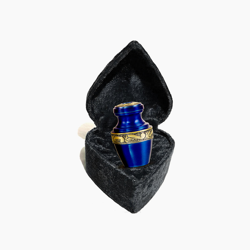 Blue & Gold Engraved Grecian Urn
