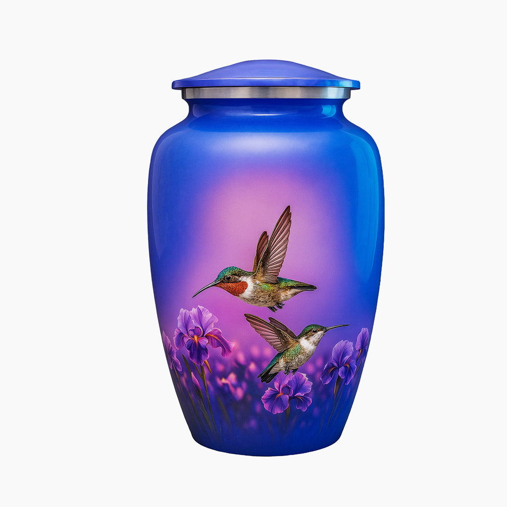 Purple Hummingbird Image Urn