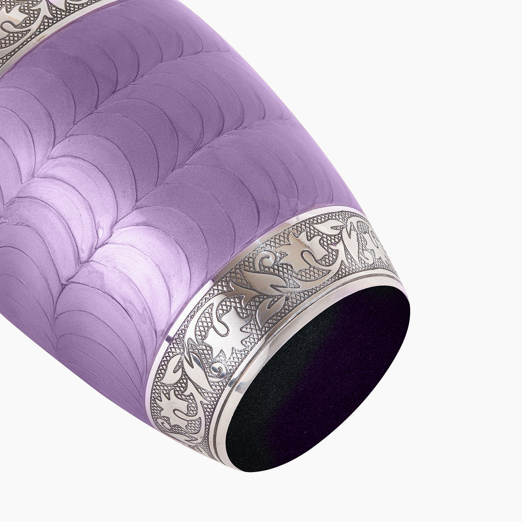 Purple Patch & Silver Engraved Urn