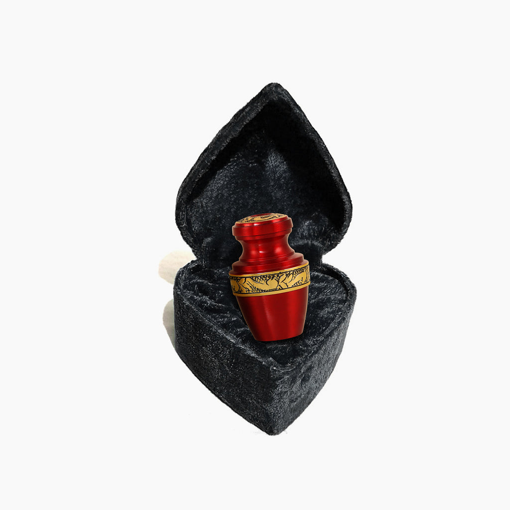 Red & Gold Engraved Grecian Urn
