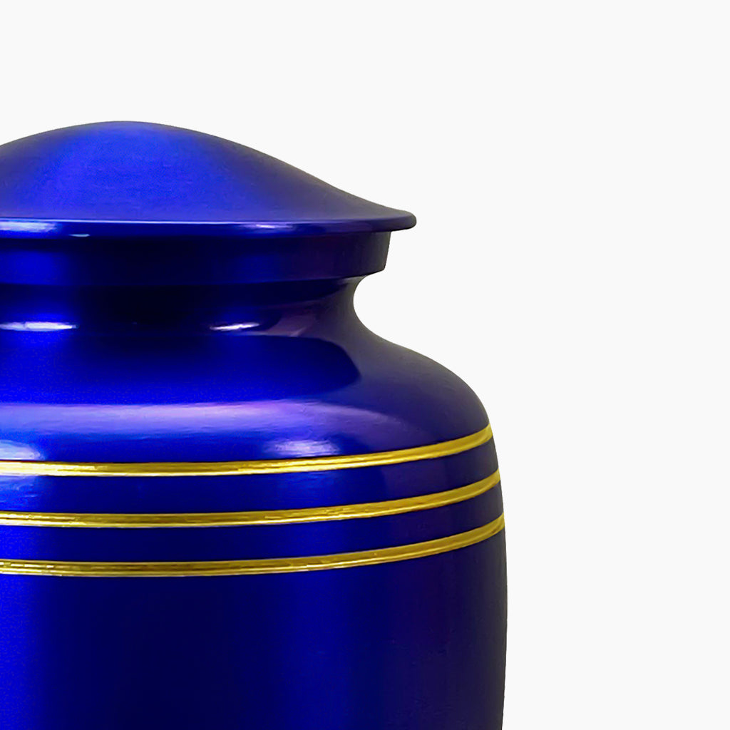 Royal Blue & Gold Accents Pewter Urn