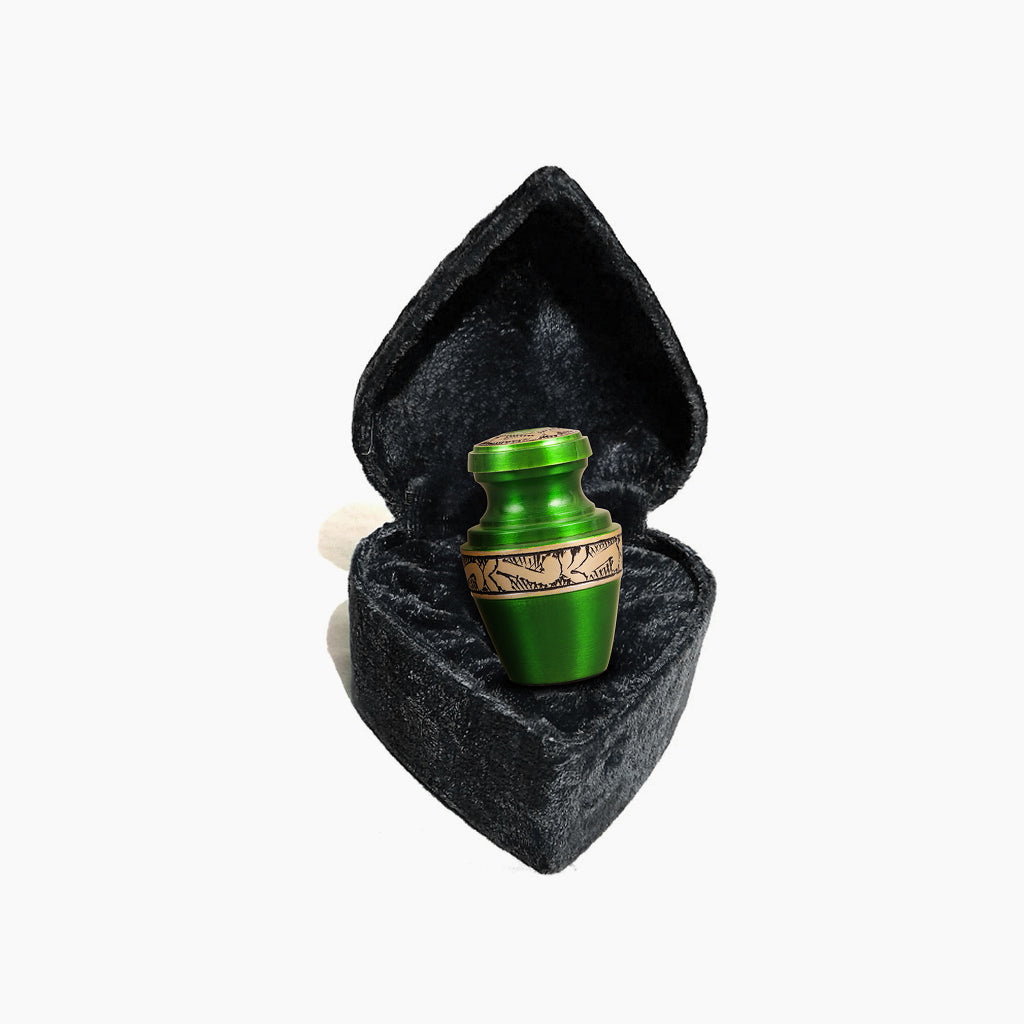 Green & Gold Engraved Grecian Urn
