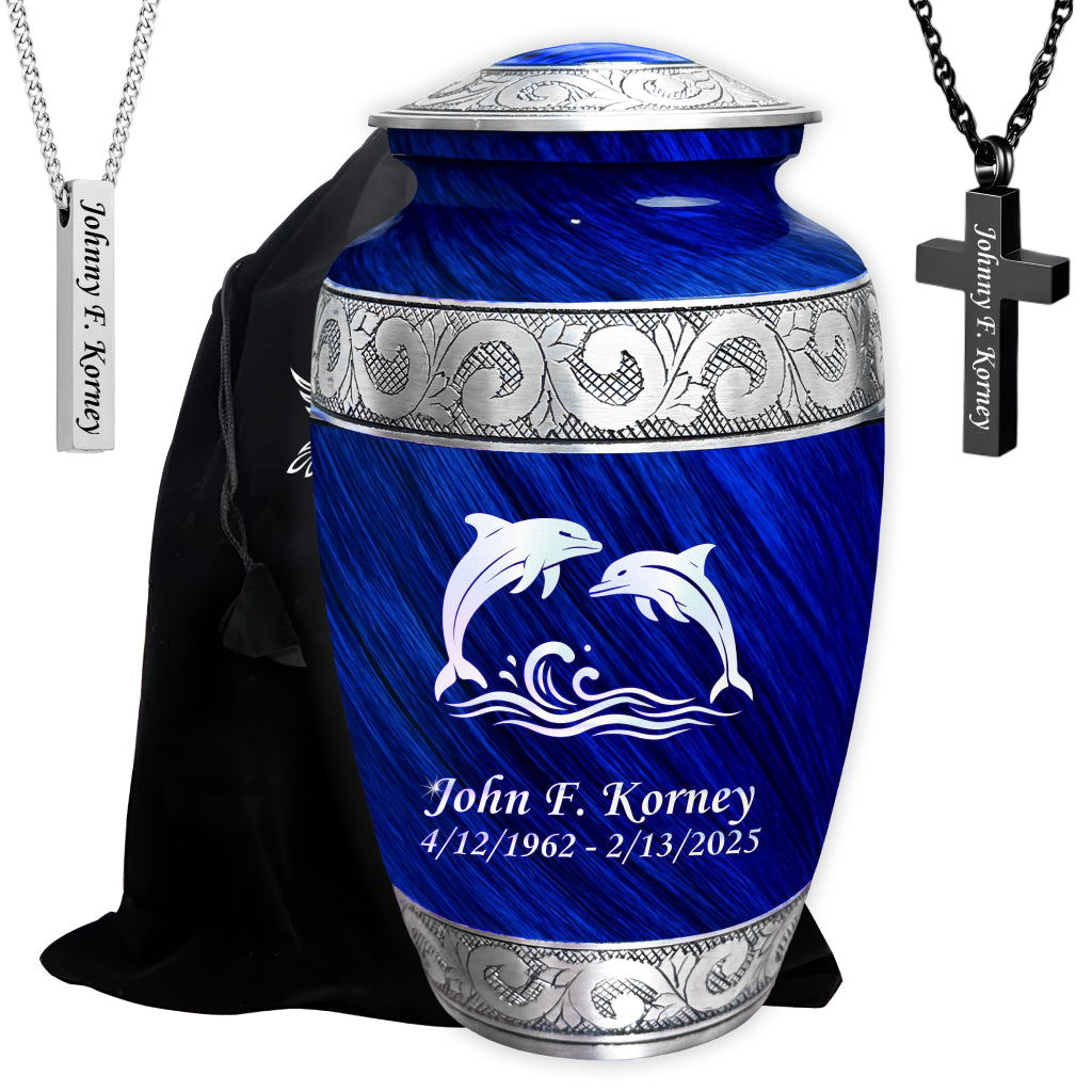 Dolphin Engraved Cremation Urn