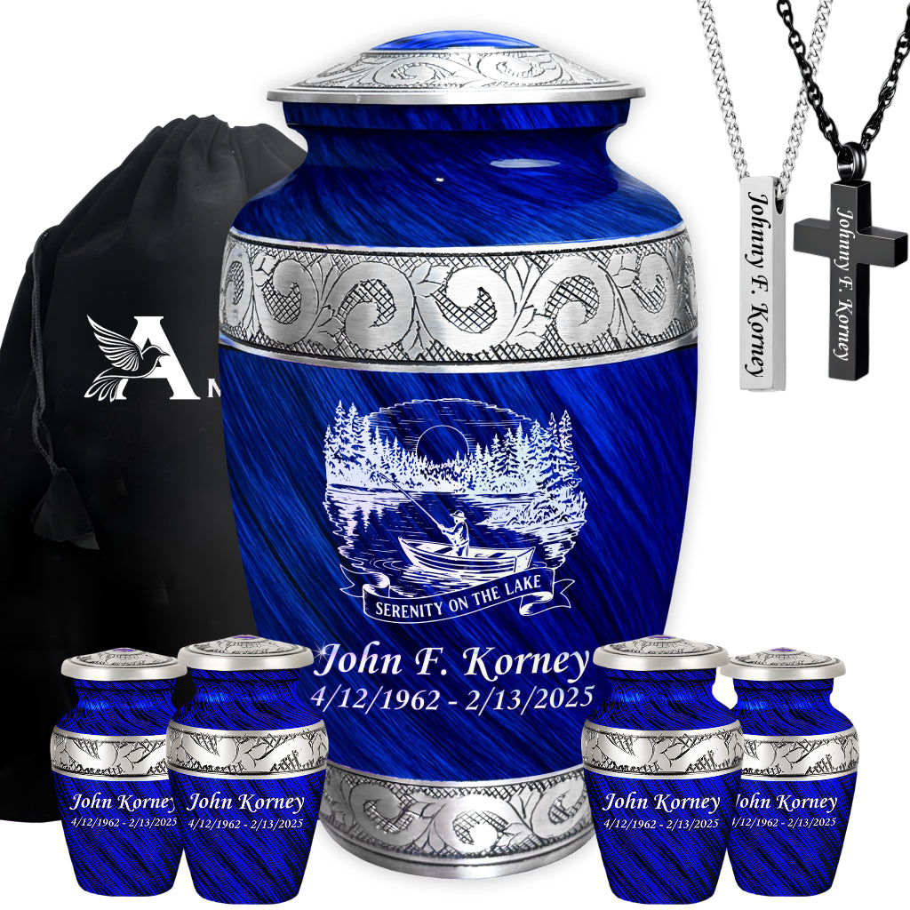 Serenity on the Lake Engraved Cremation Urn