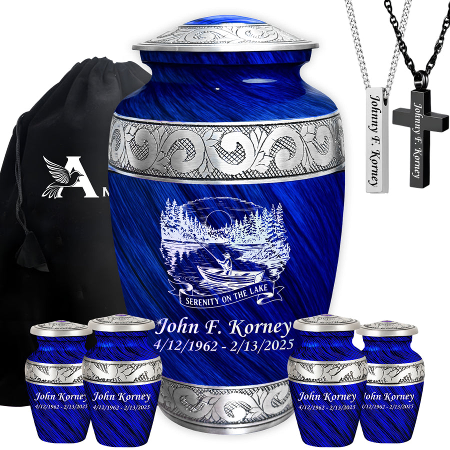 Serenity on the Lake Engraved Cremation Urn