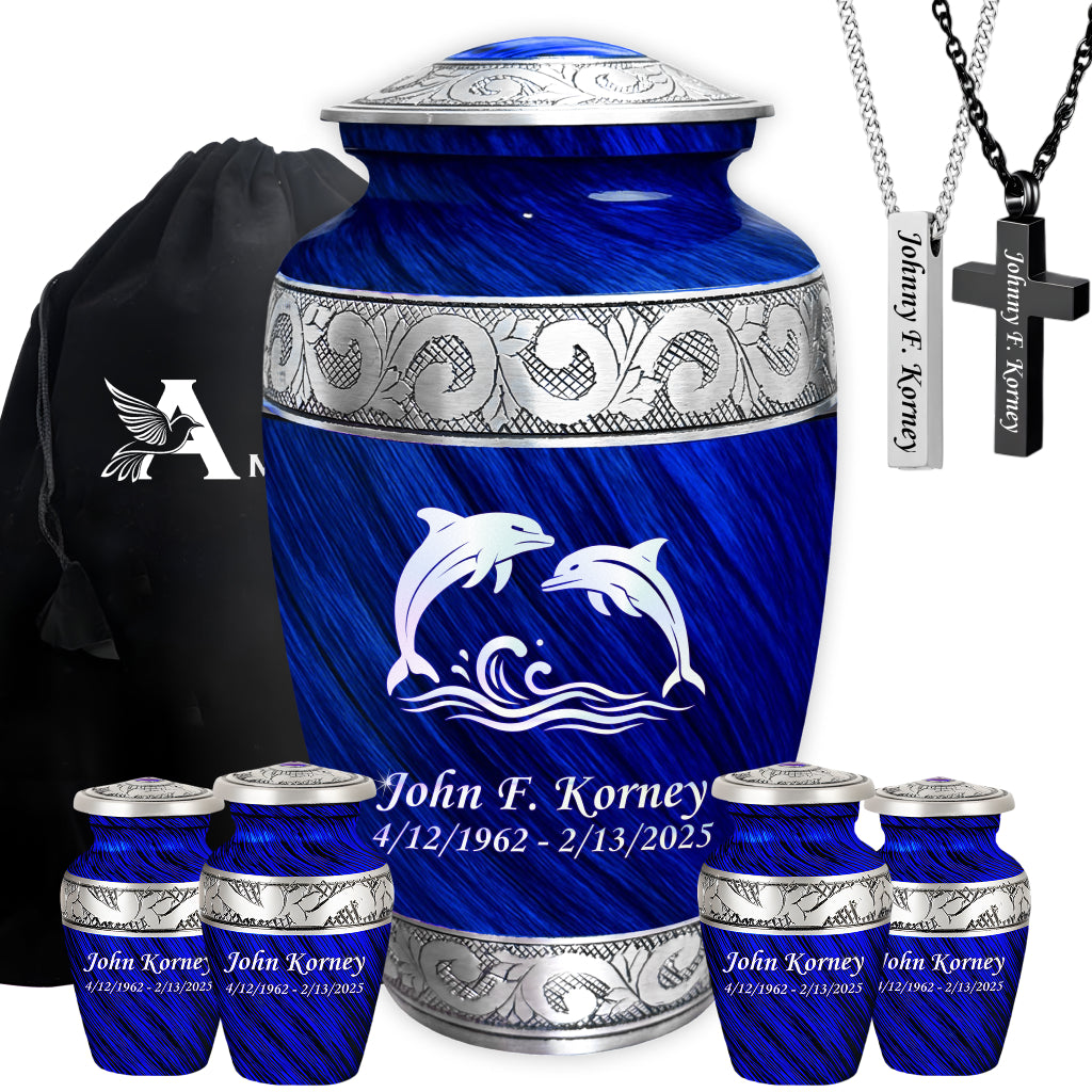 Dolphin Engraved Cremation Urn