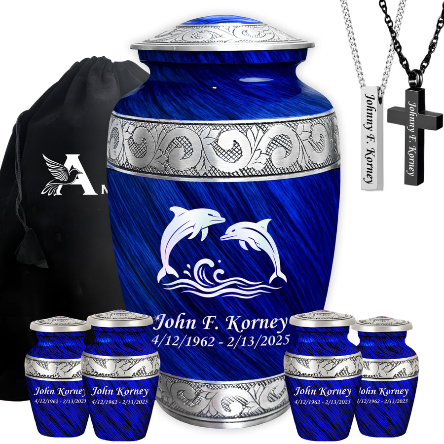 Dolphin Engraved Cremation Urn
