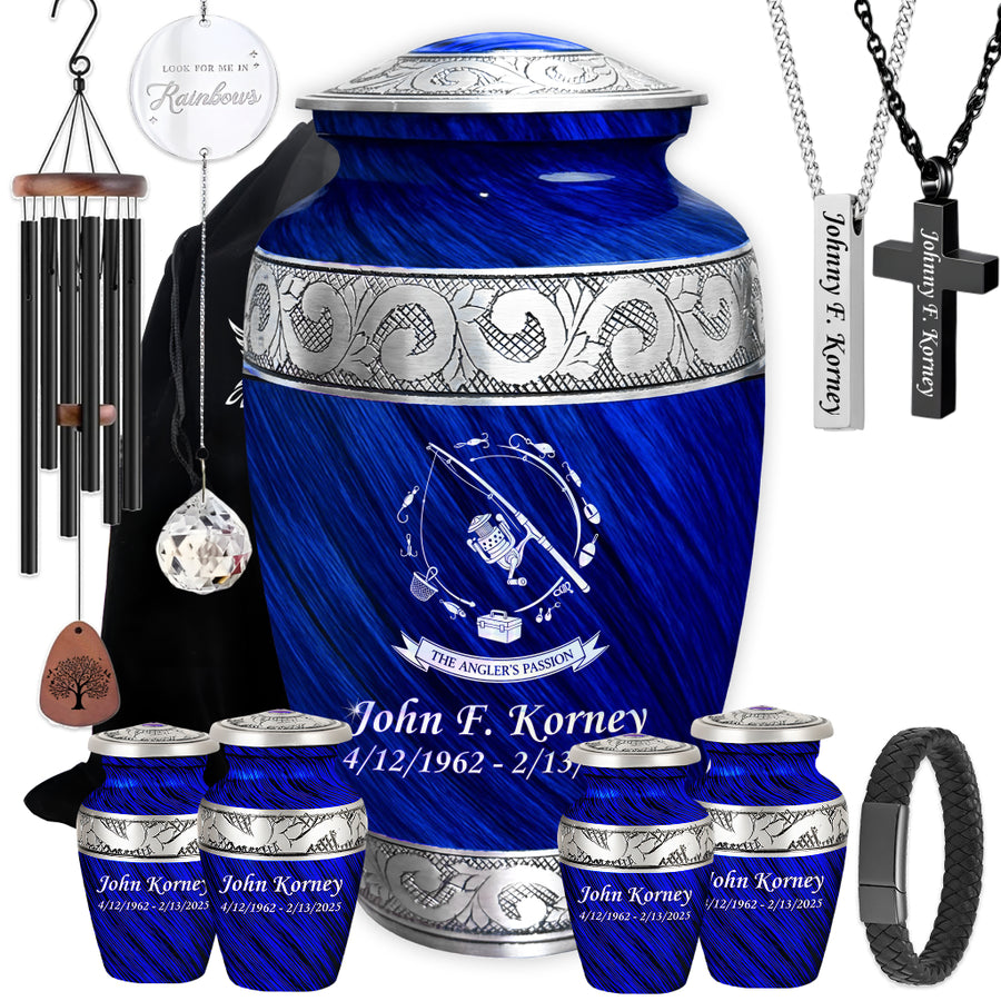 The Anglers Passion Engraved Cremation Urn