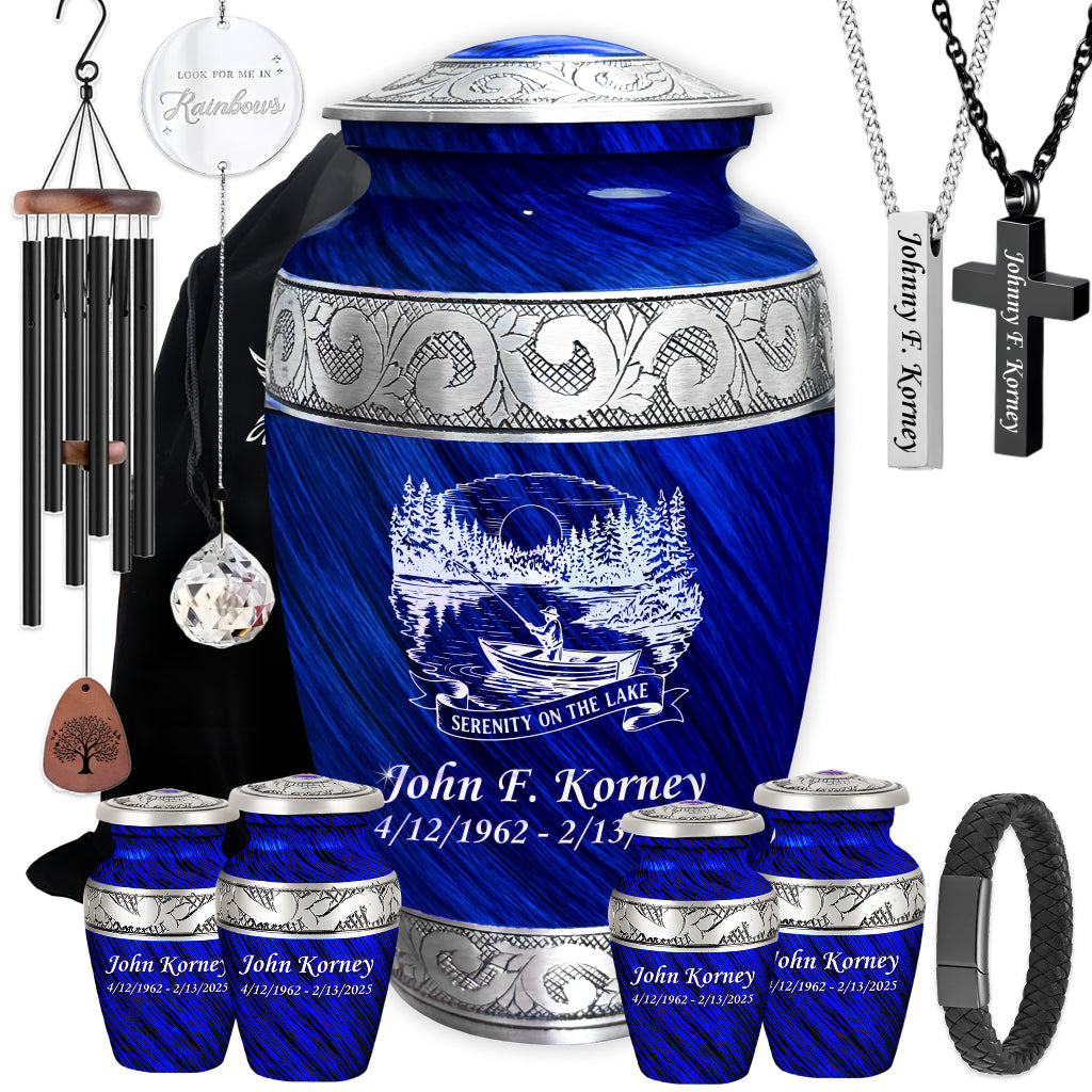 Serenity on the Lake Engraved Cremation Urn