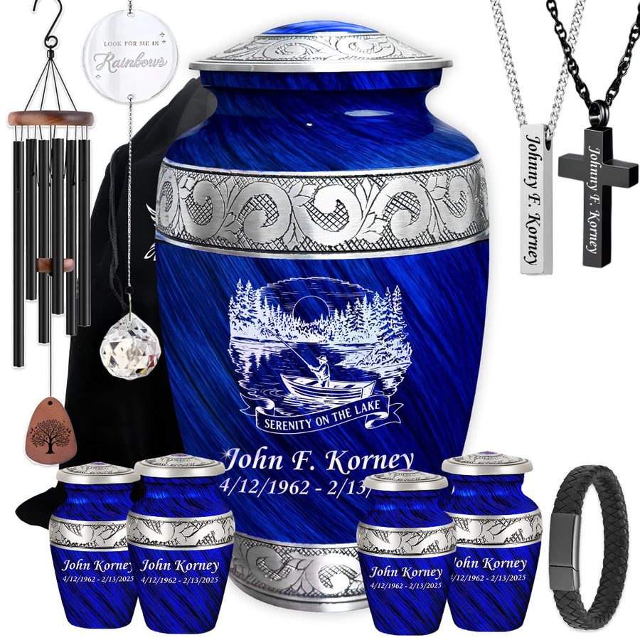 Serenity on the Lake Engraved Cremation Urn