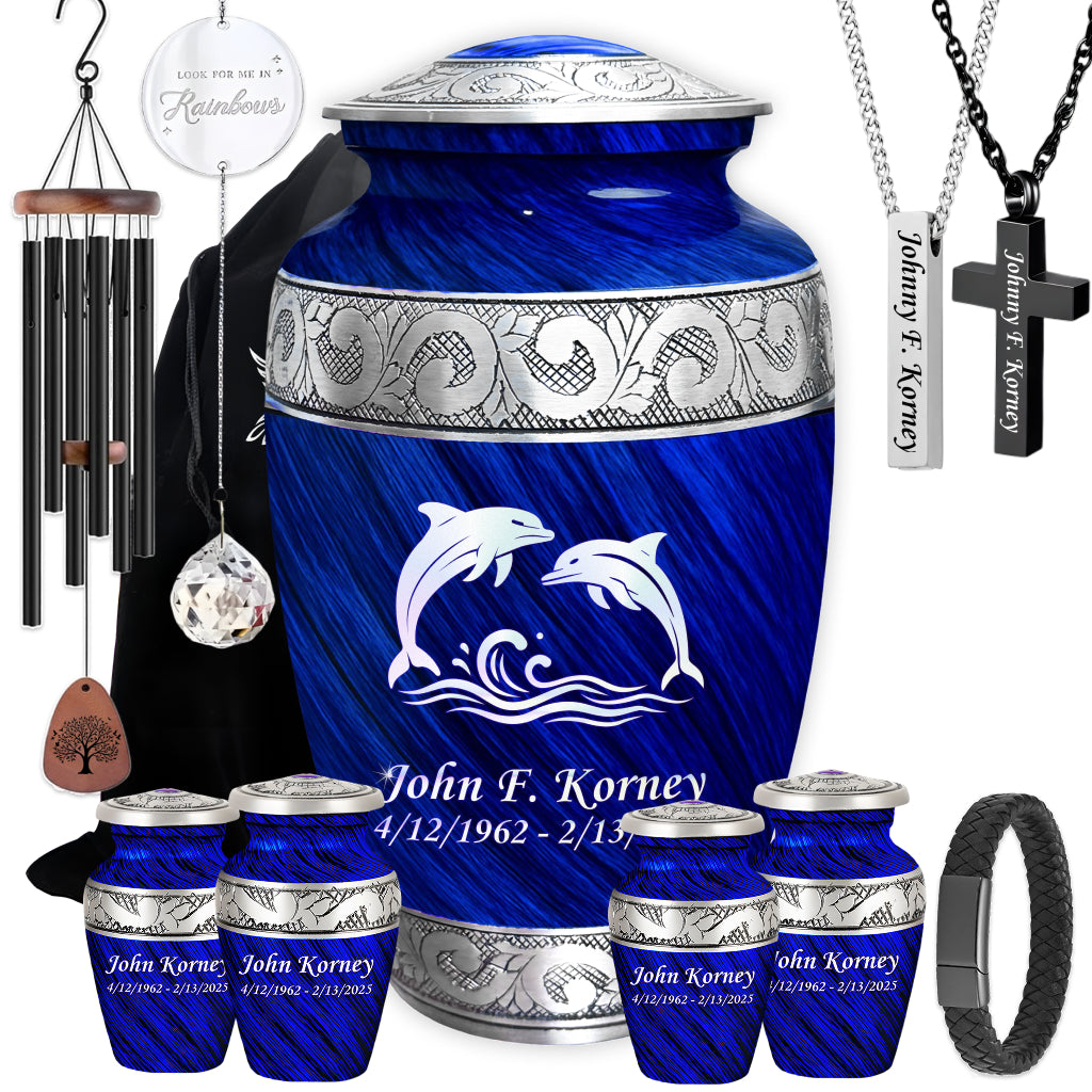 Dolphin Engraved Cremation Urn
