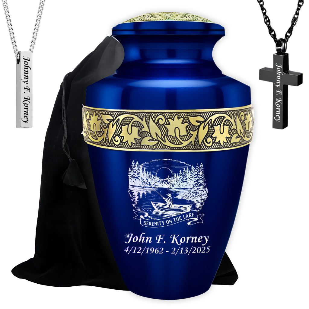 Serenity on the Lake Engraved Cremation Urn