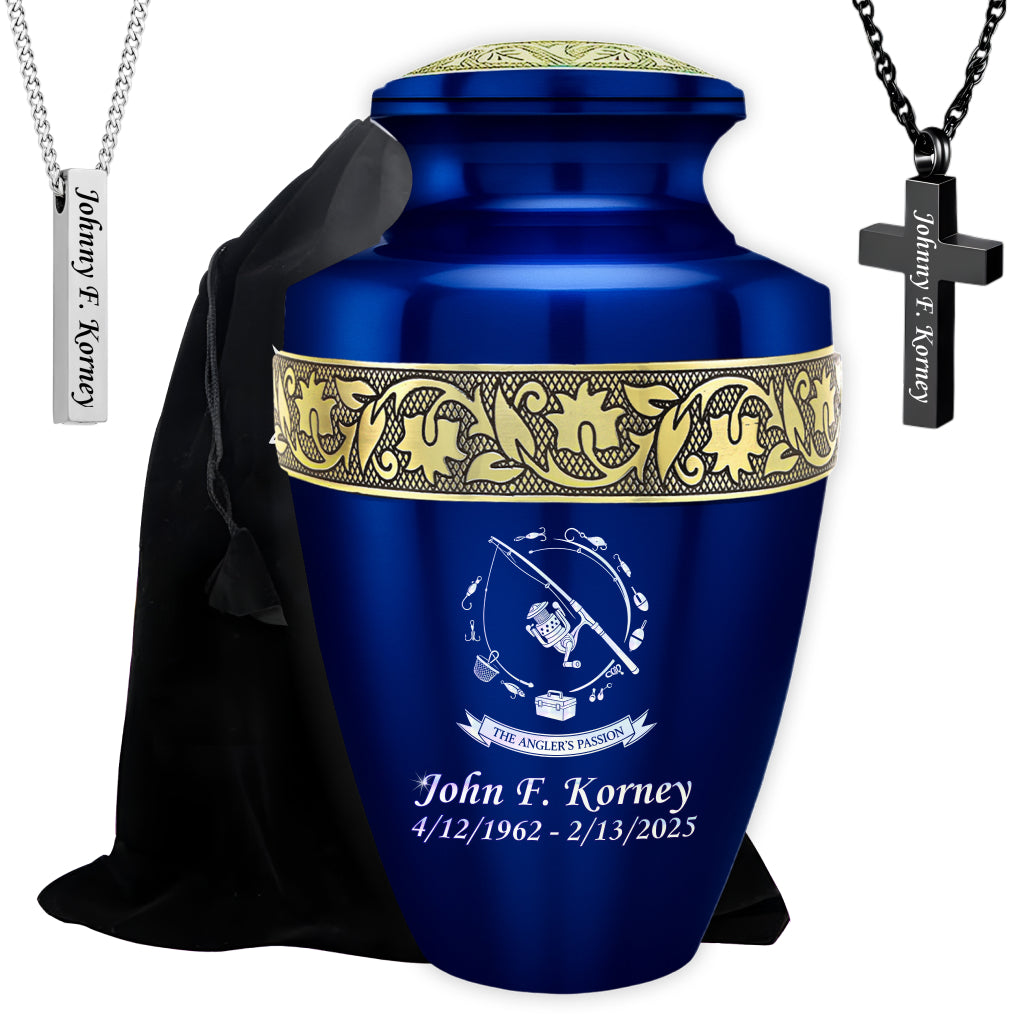 The Anglers Passion Engraved Cremation Urn