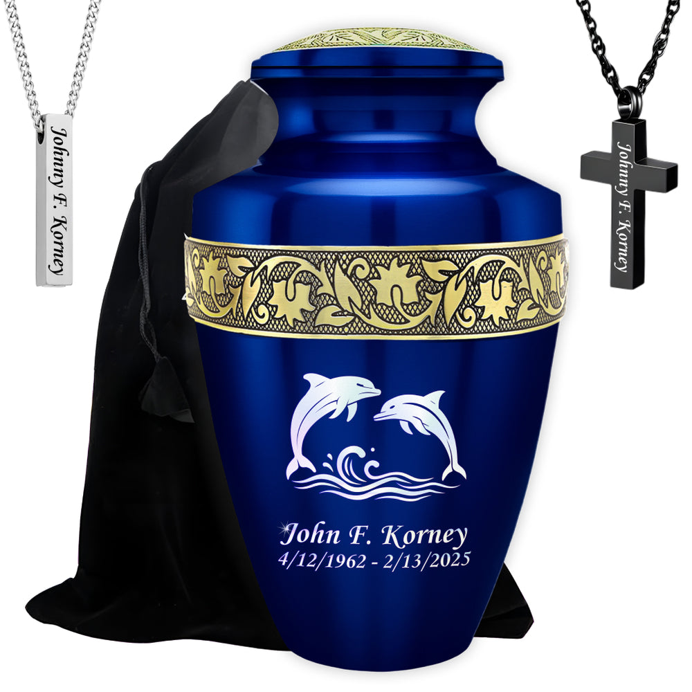 Dolphin Engraved Cremation Urn