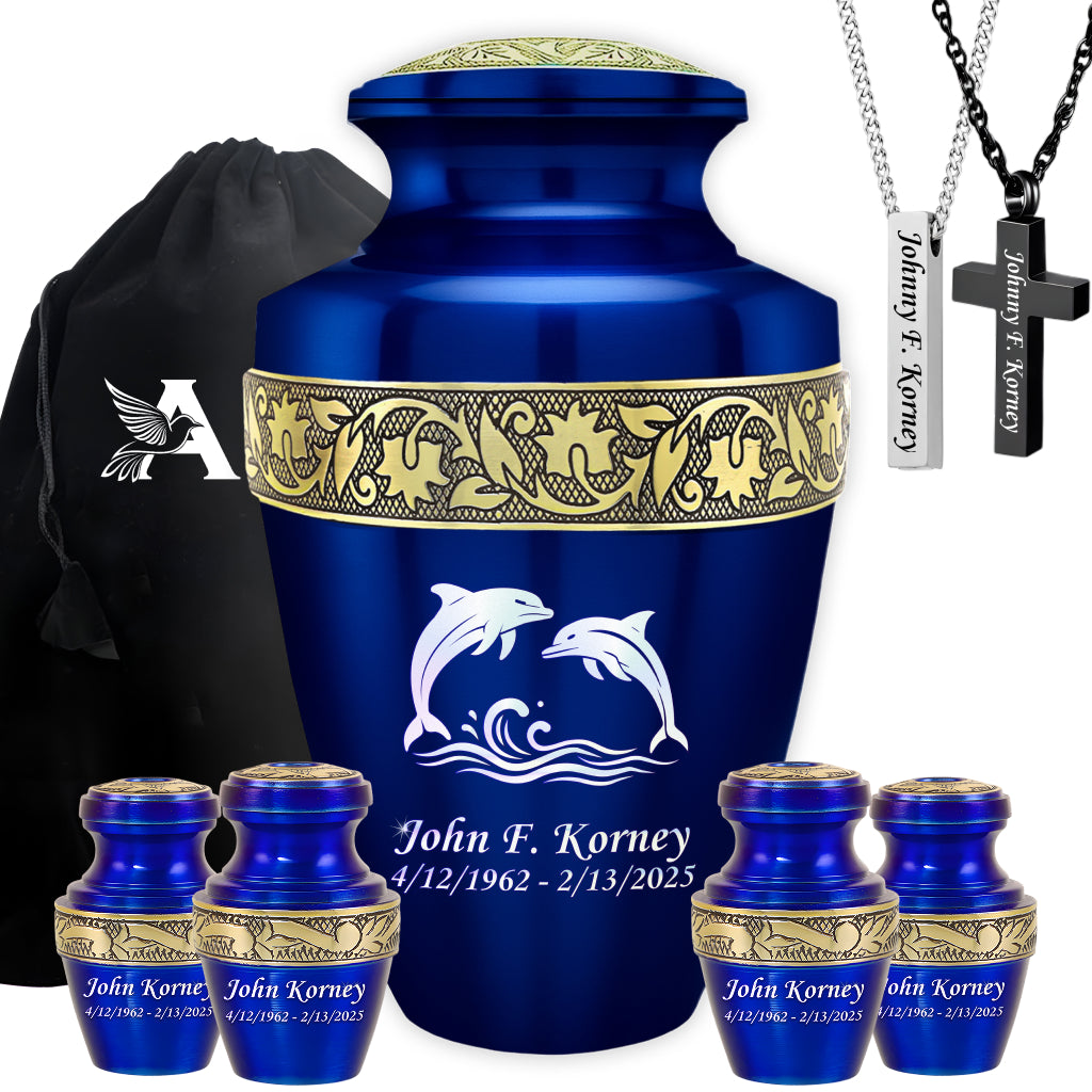 Dolphin Engraved Cremation Urn