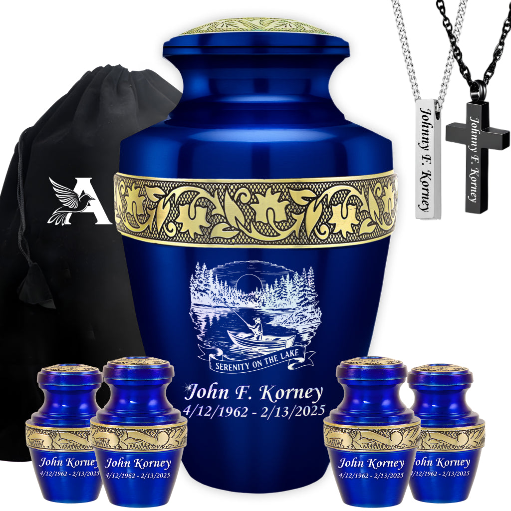 Serenity on the Lake Engraved Cremation Urn