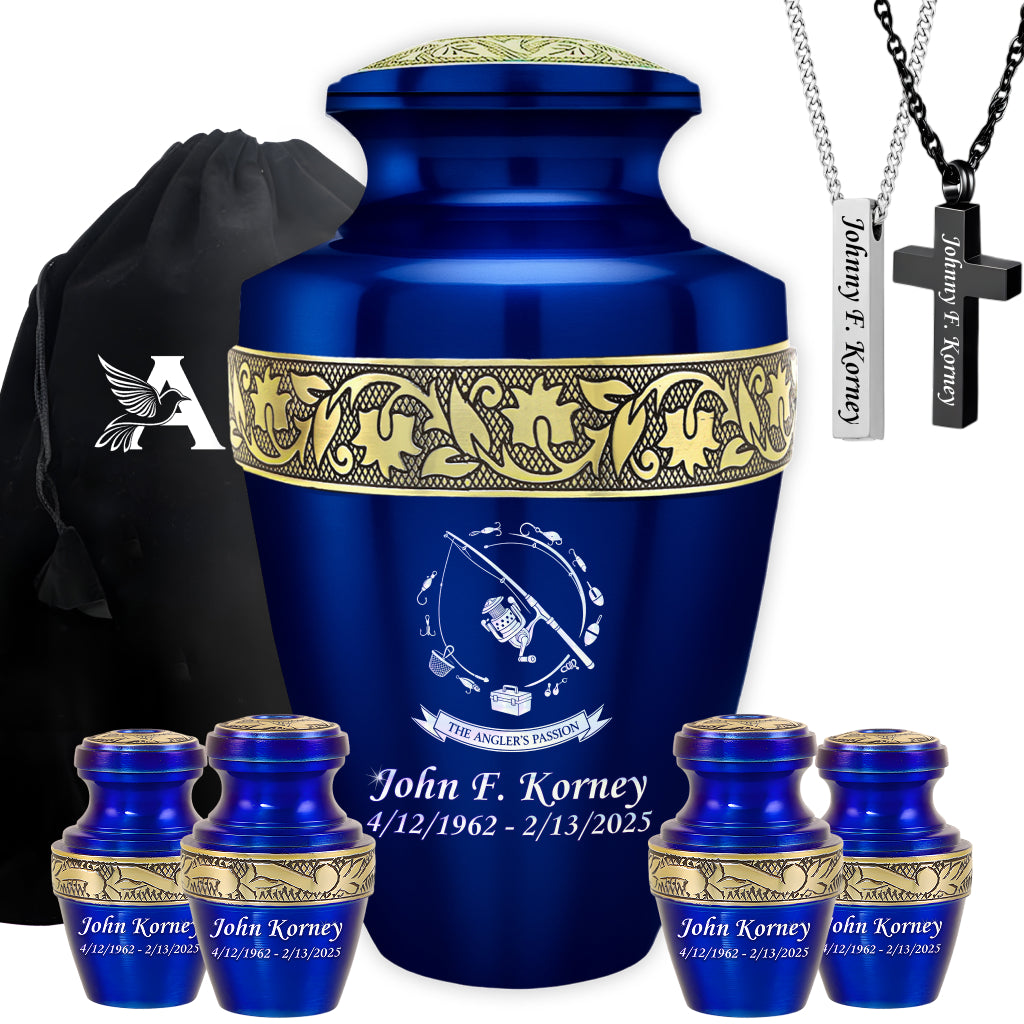 The Anglers Passion Engraved Cremation Urn