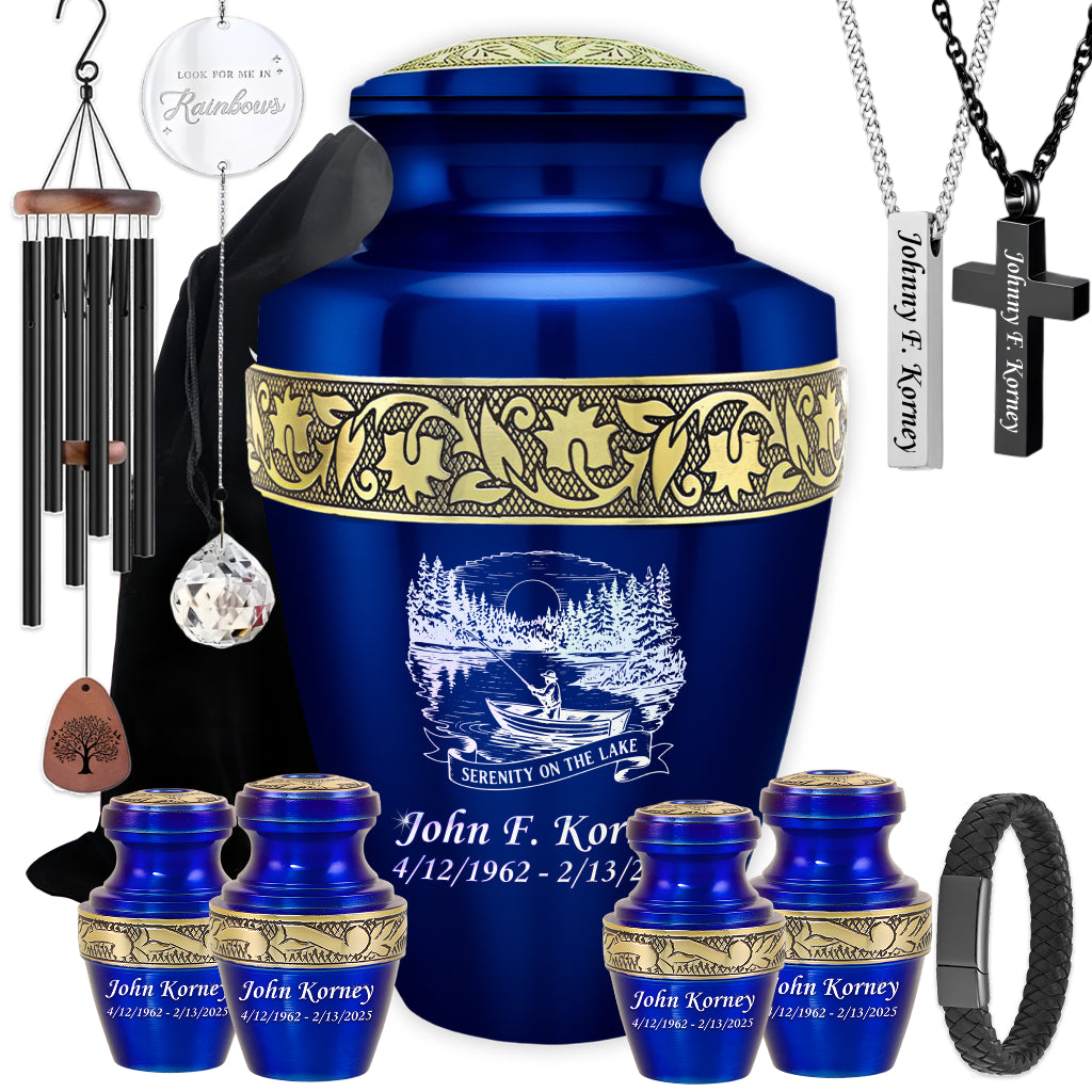 Serenity on the Lake Engraved Cremation Urn