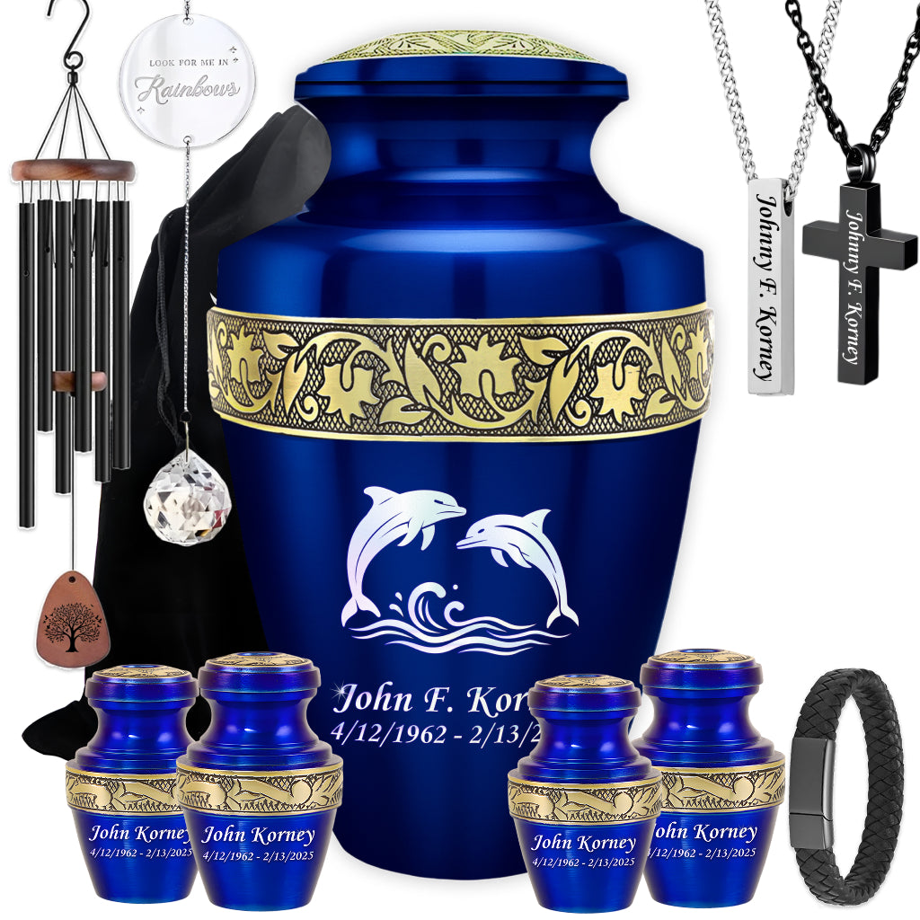 Dolphin Engraved Cremation Urn