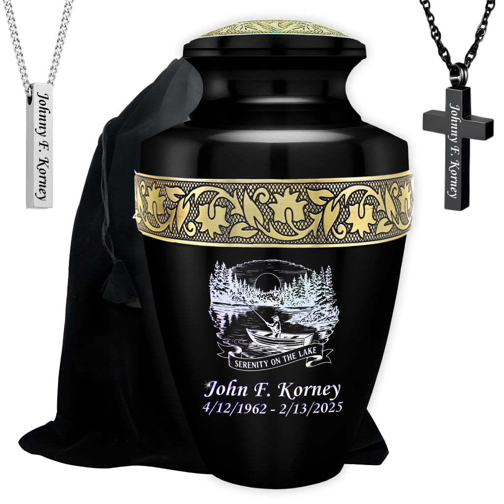 Serenity on the Lake Engraved Cremation Urn
