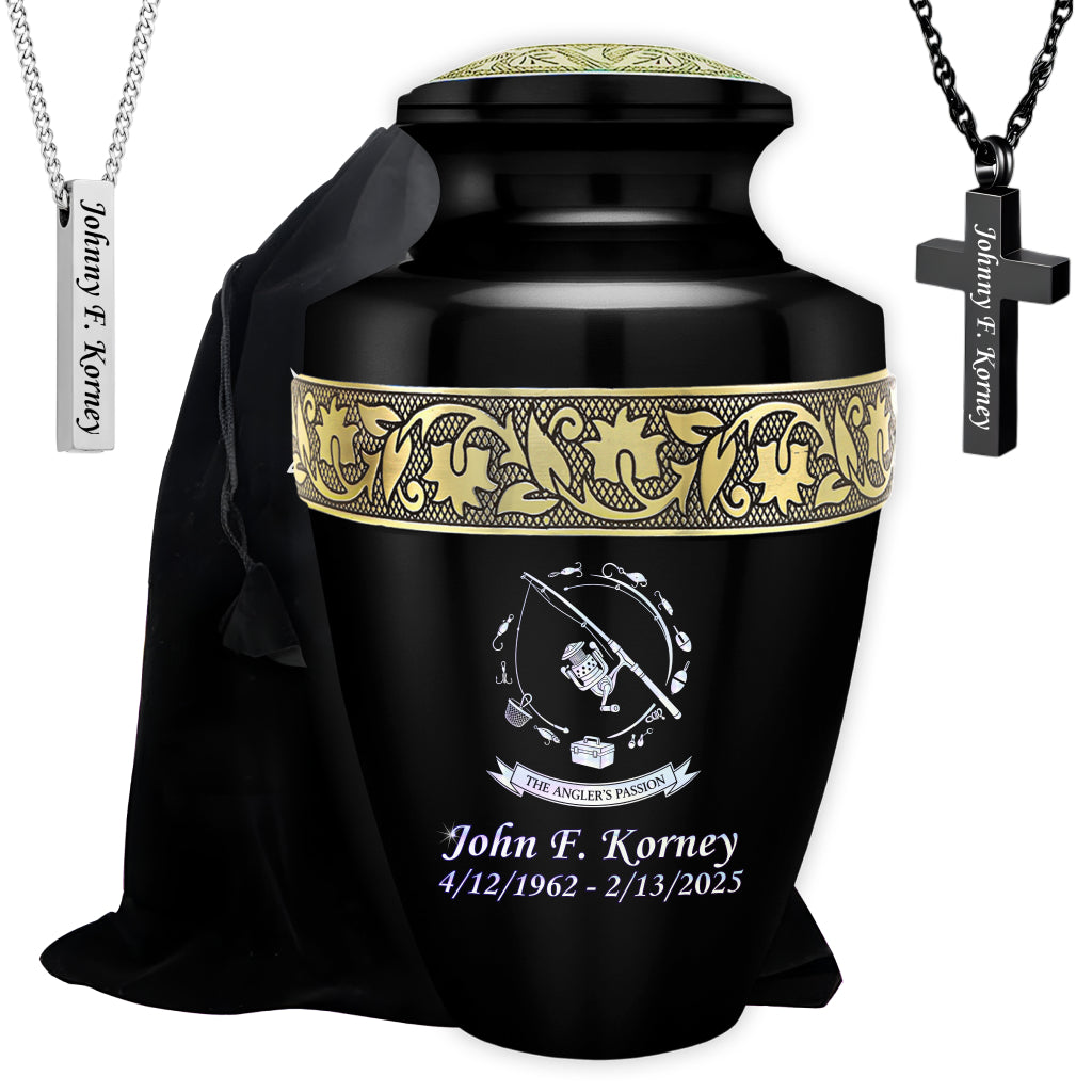 The Anglers Passion Engraved Cremation Urn