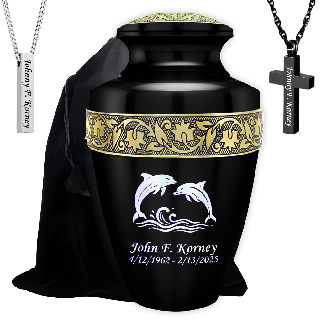Dolphin Engraved Cremation Urn