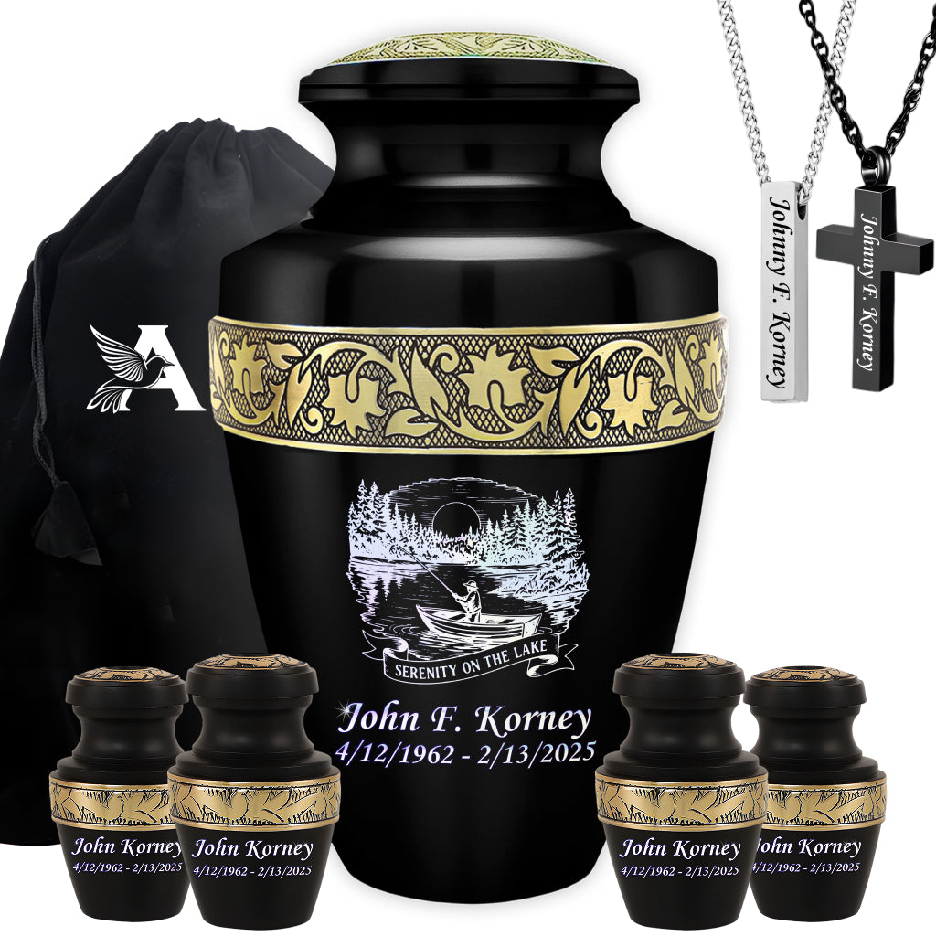 Serenity on the Lake Engraved Cremation Urn