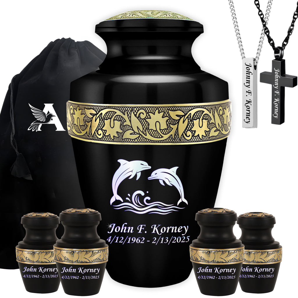 Dolphin Engraved Cremation Urn