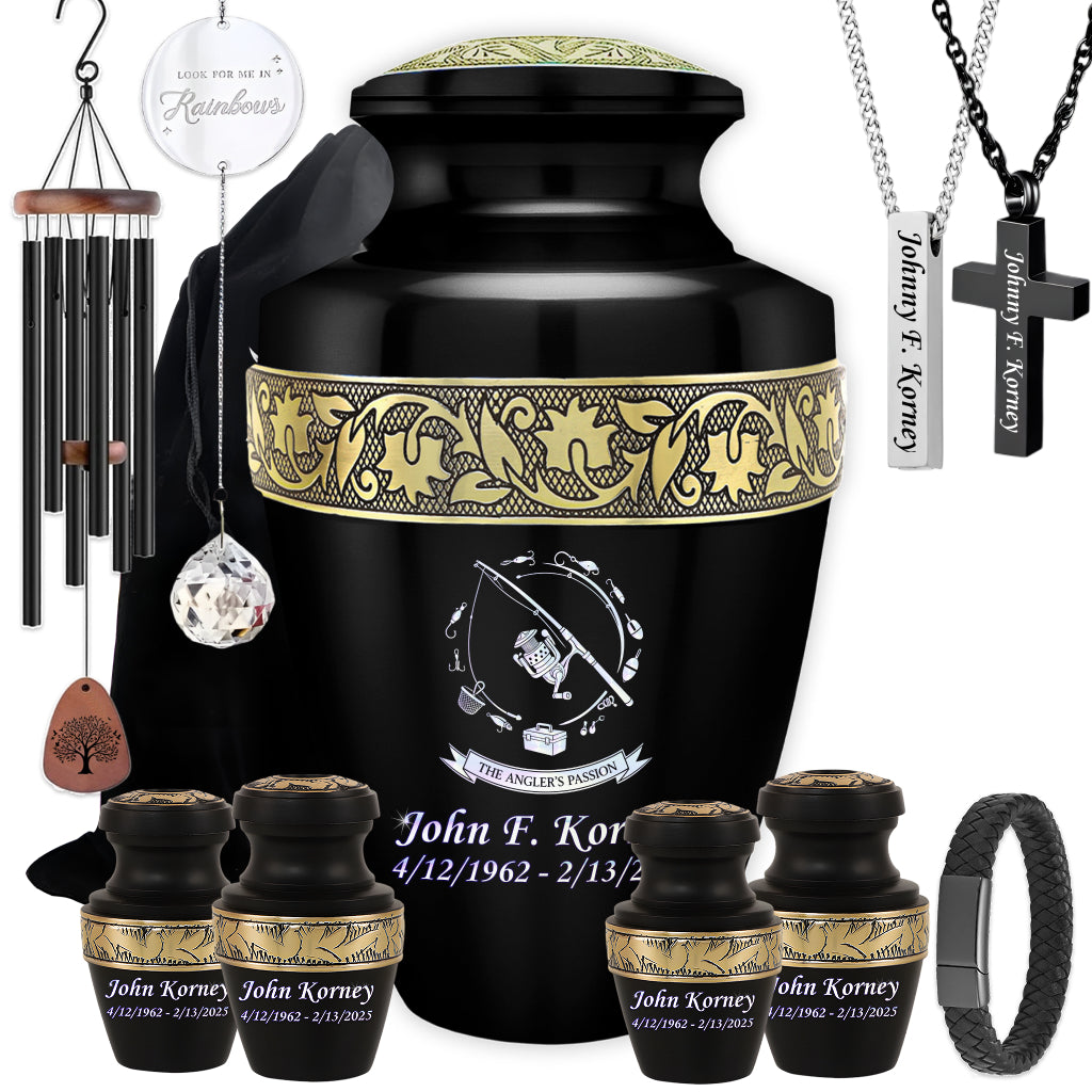 The Anglers Passion Engraved Cremation Urn