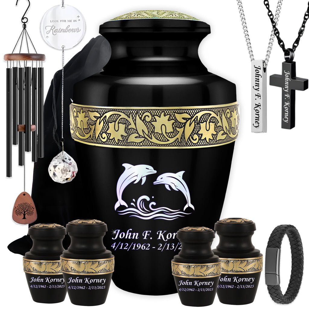 Dolphin Engraved Cremation Urn