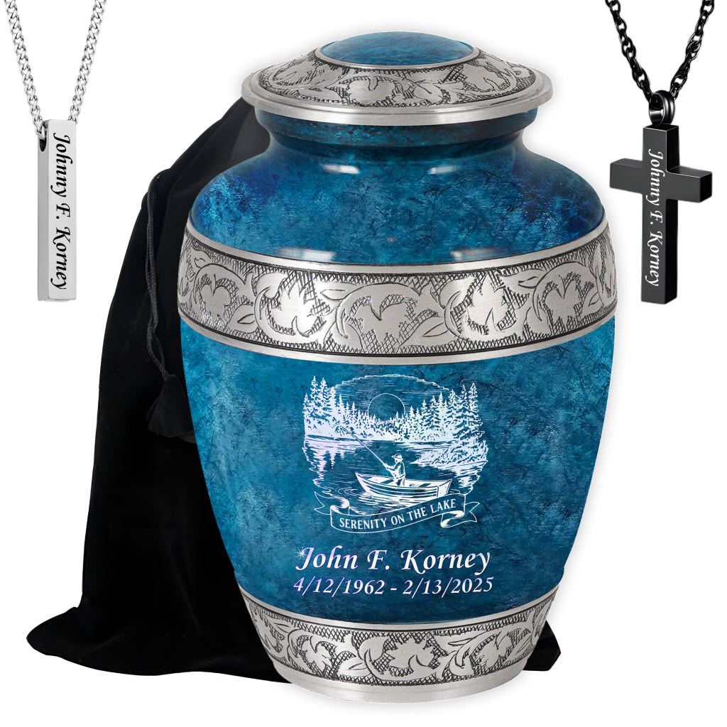Serenity on the Lake Engraved Cremation Urn