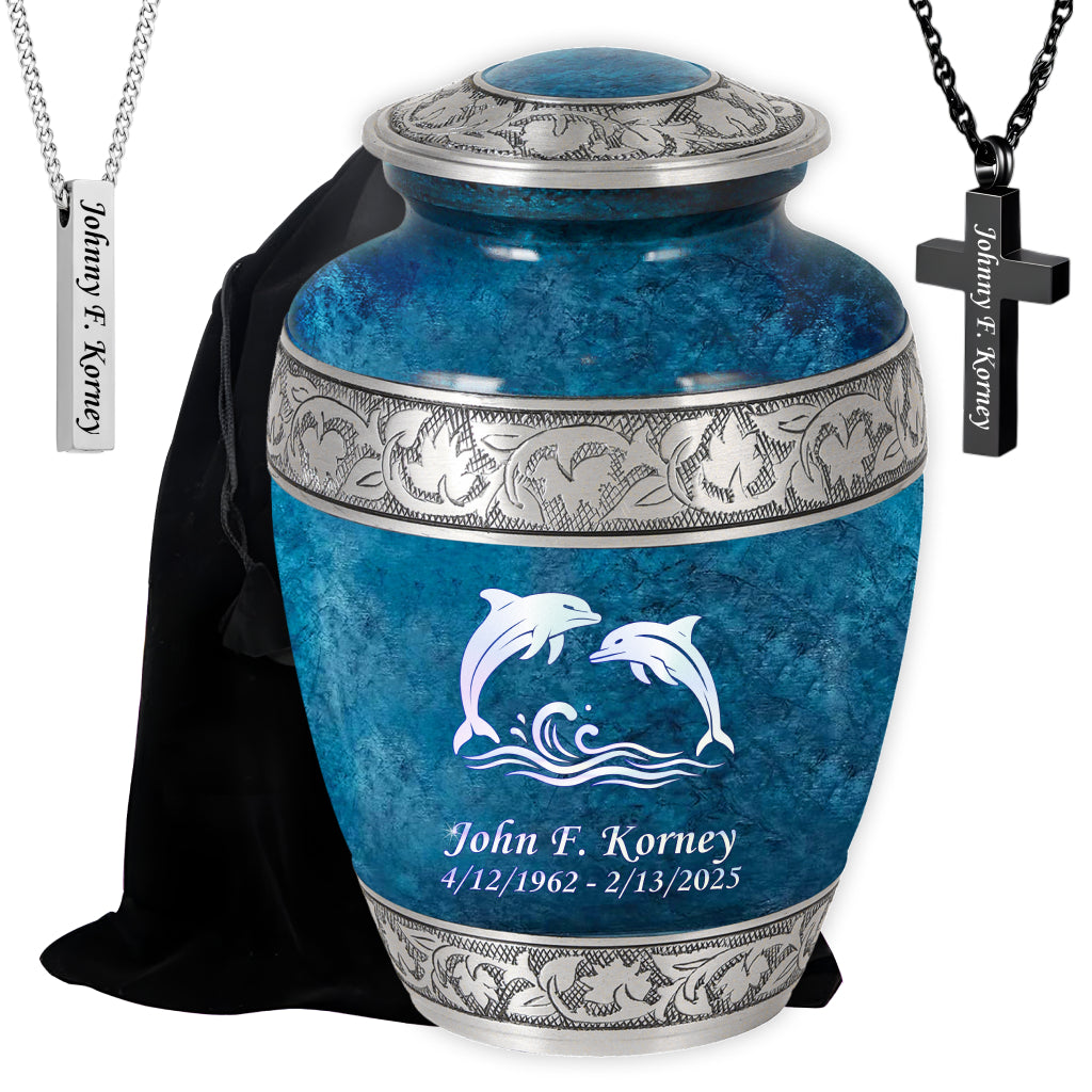 Dolphin Engraved Cremation Urn