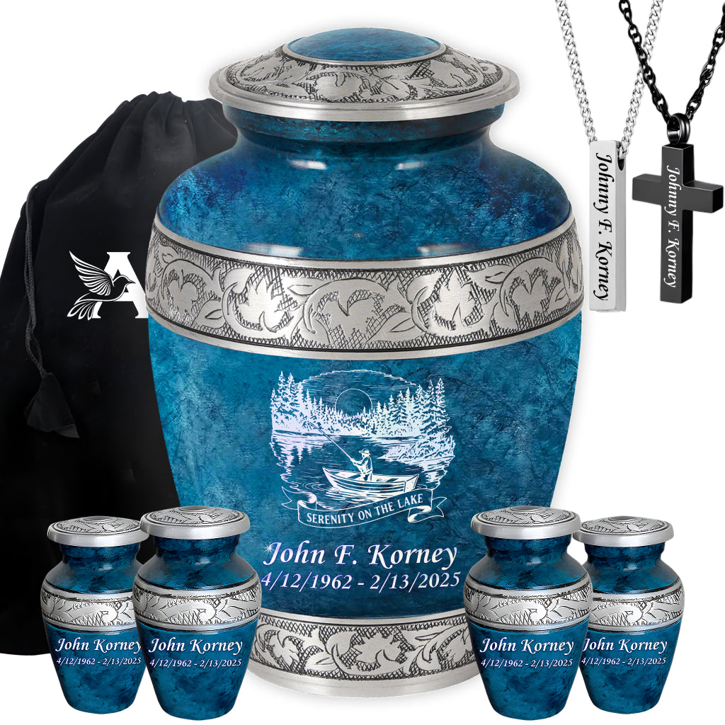 Serenity on the Lake Engraved Cremation Urn