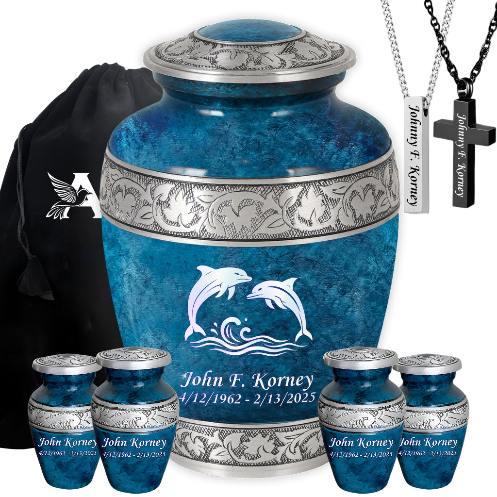 Dolphin Engraved Cremation Urn