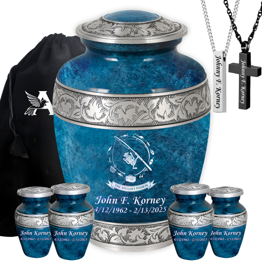 The Anglers Passion Engraved Cremation Urn