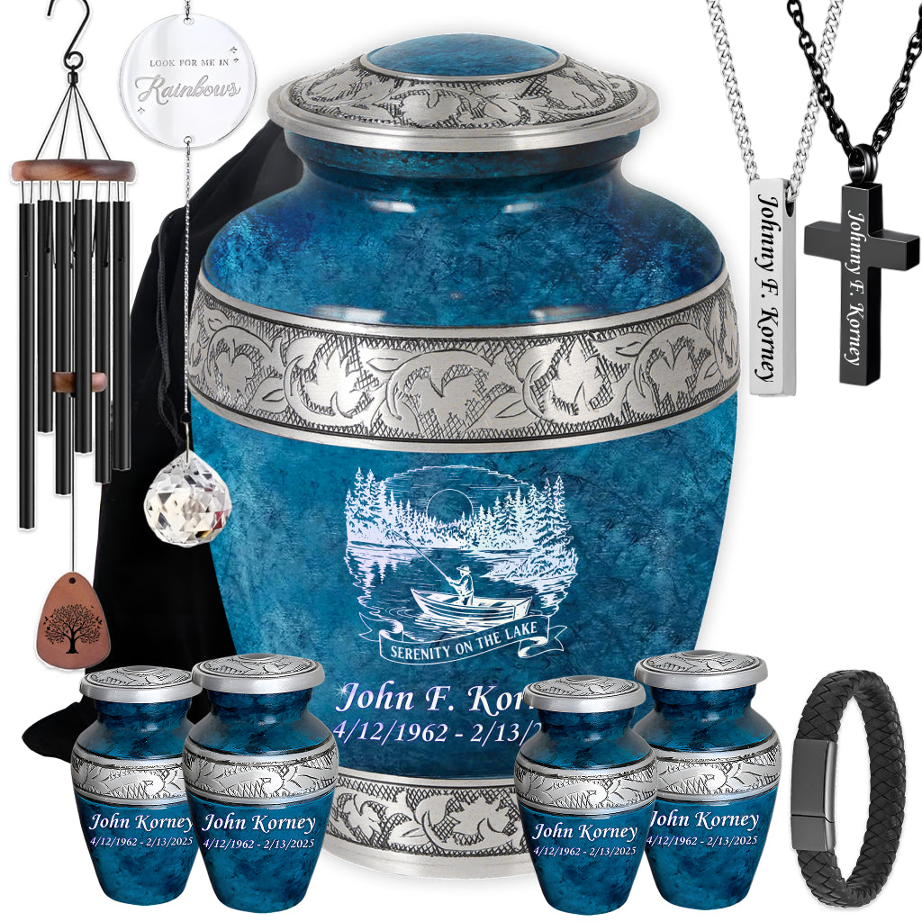 Serenity on the Lake Engraved Cremation Urn