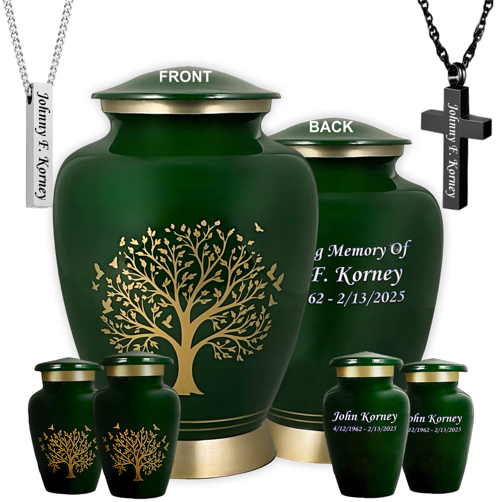 Ornate Tree of Life Motif Urn