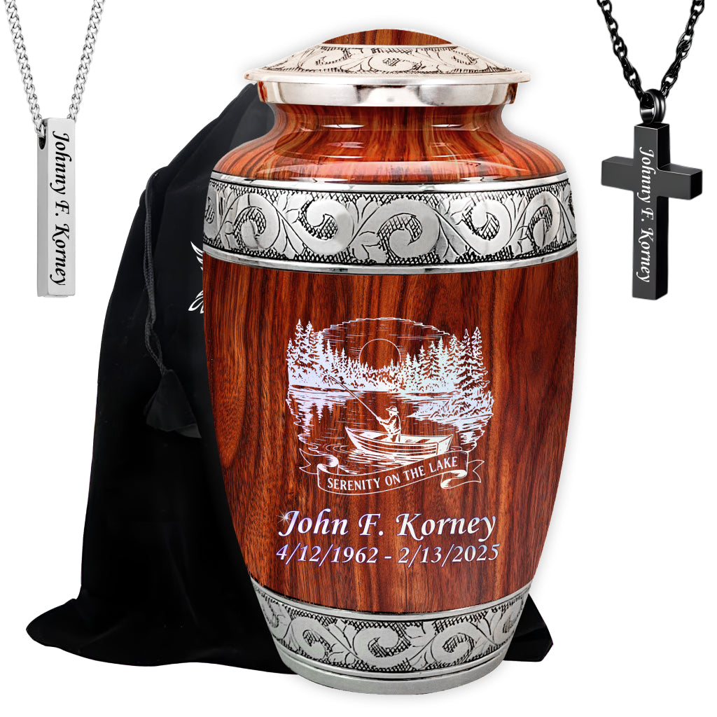Serenity on the Lake Engraved Cremation Urn