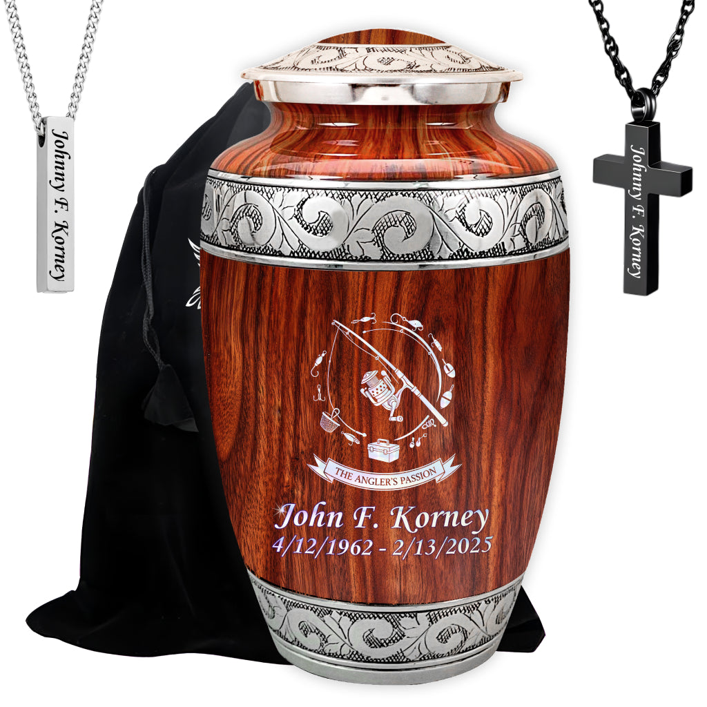 The Anglers Passion Engraved Cremation Urn