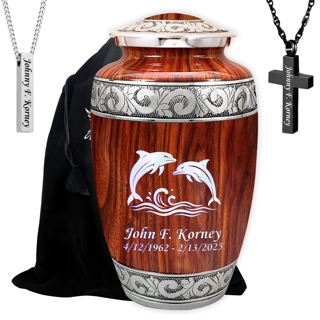 Dolphin Engraved Cremation Urn