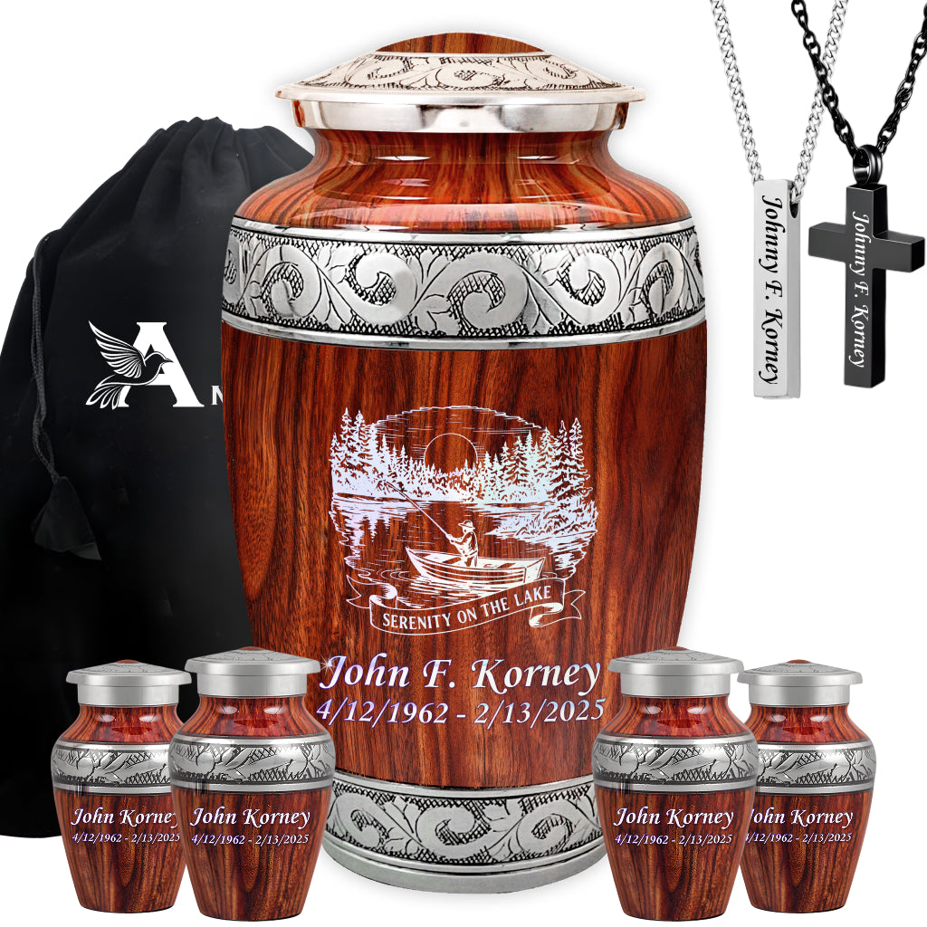 Serenity on the Lake Engraved Cremation Urn