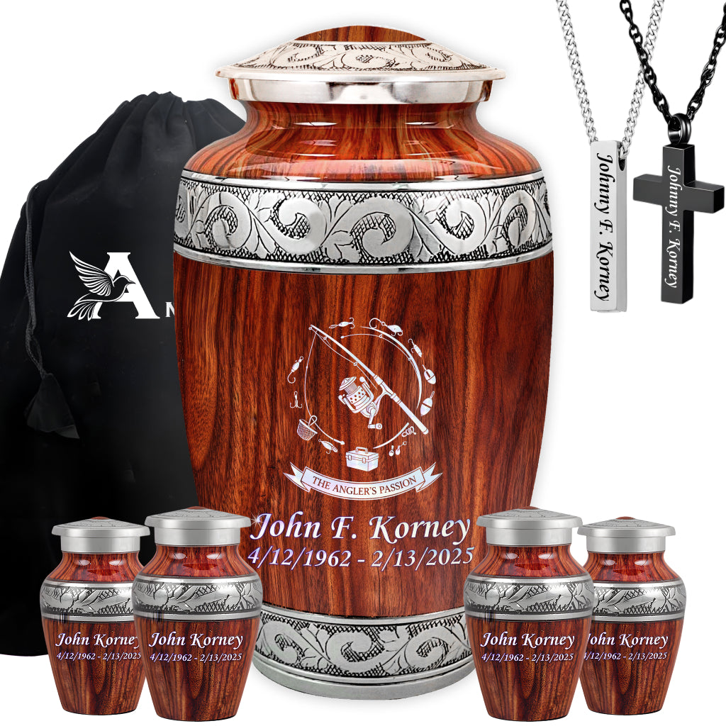 The Anglers Passion Engraved Cremation Urn