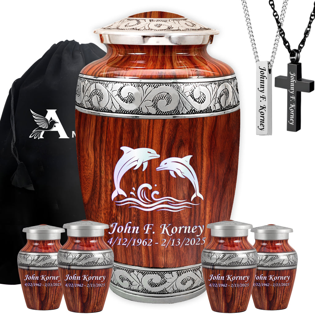 Dolphin Engraved Cremation Urn