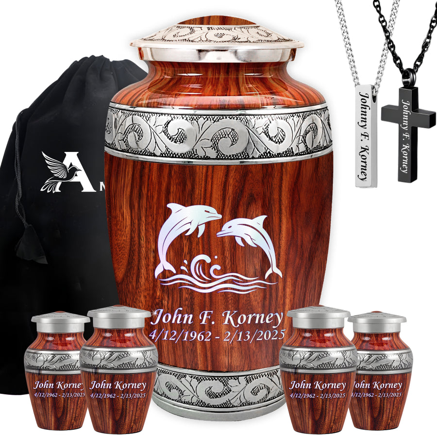 Dolphin Engraved Cremation Urn