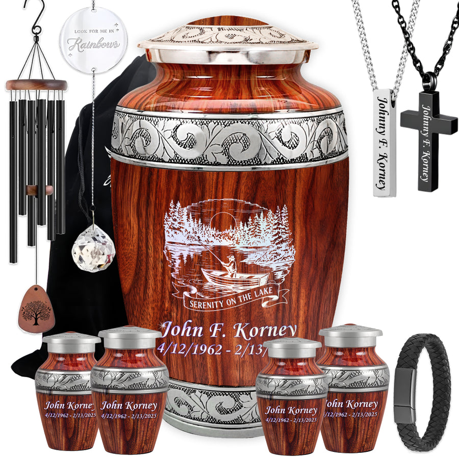 Serenity on the Lake Engraved Cremation Urn