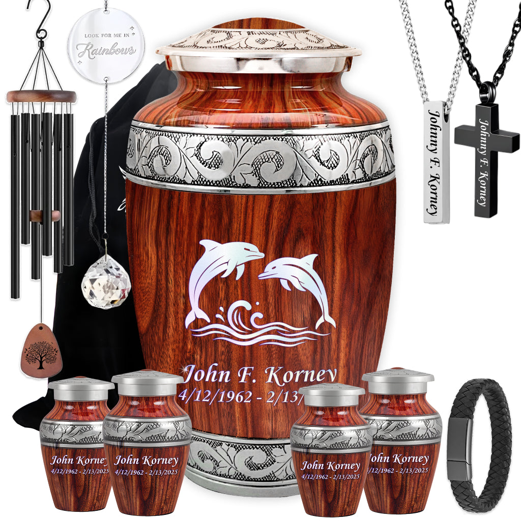 Dolphin Engraved Cremation Urn