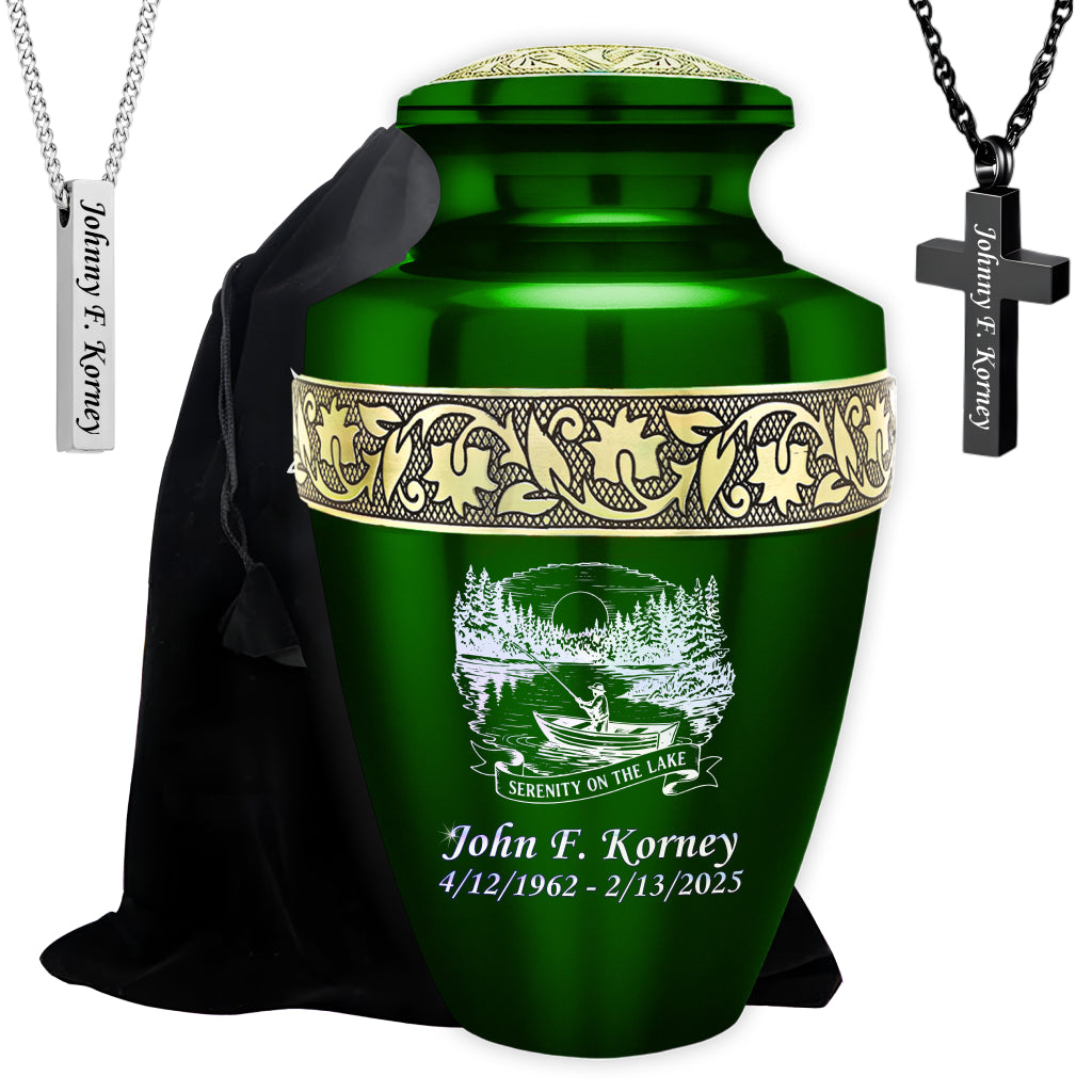Serenity on the Lake Engraved Cremation Urn