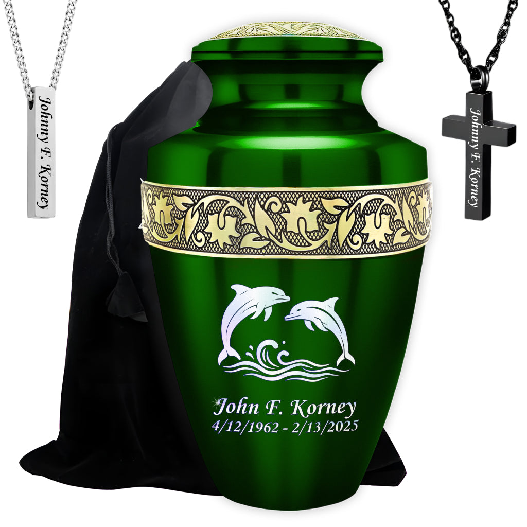 Dolphin Engraved Cremation Urn