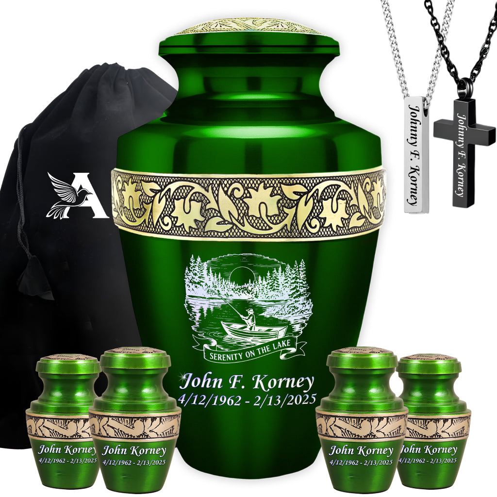Serenity on the Lake Engraved Cremation Urn